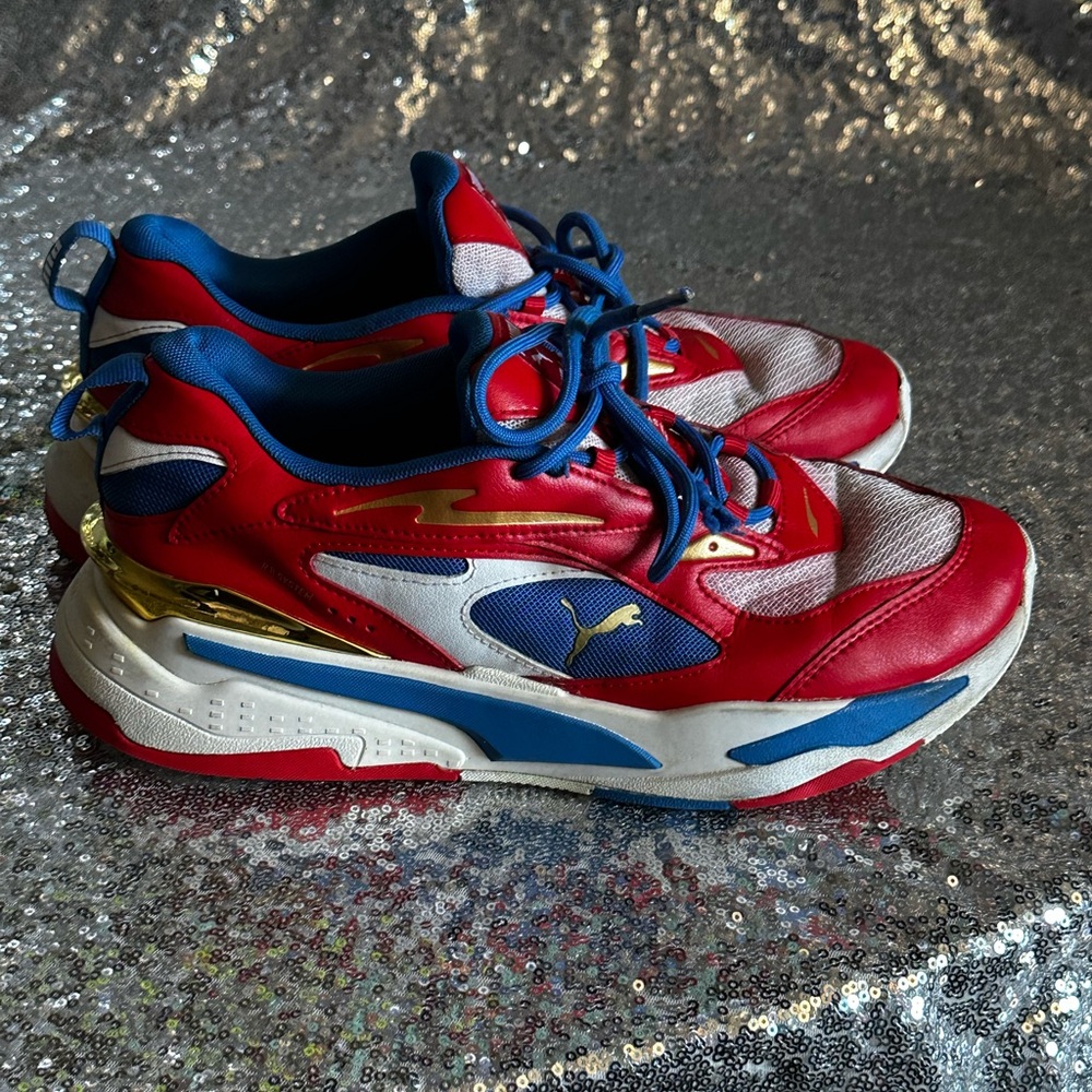 Puma RsFast Dynamic Red and Blue Athletic Men Sneakers Shoes Size 9.5 - Picture 3 of 16
